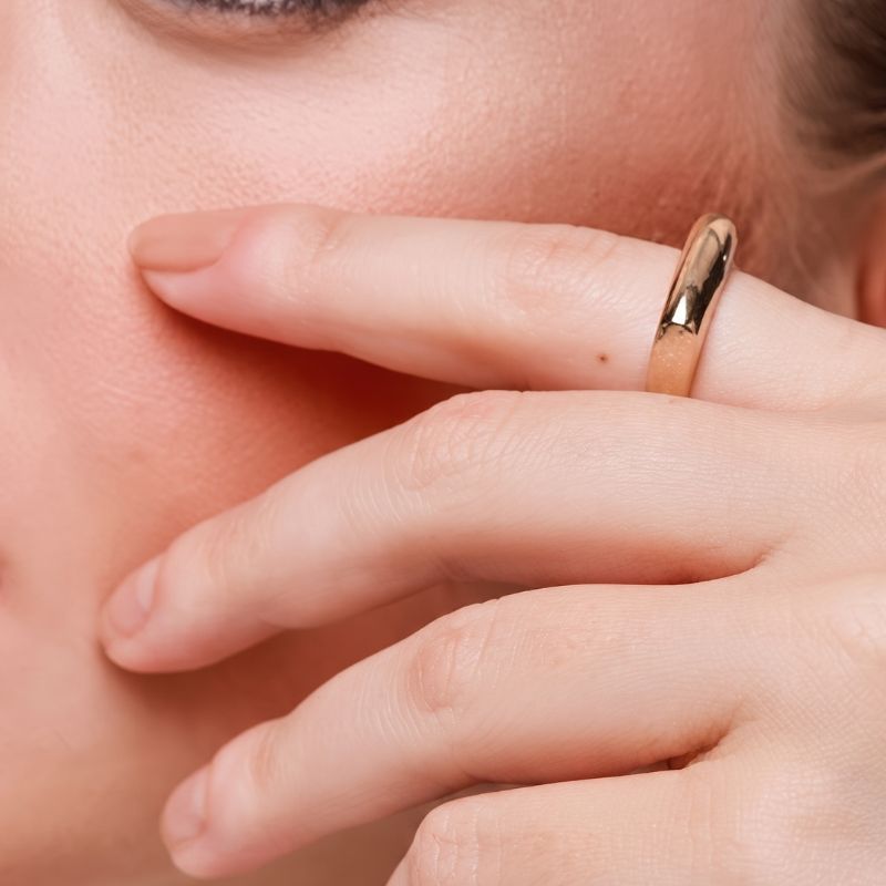 Anel Alto Liso Ouro Banhado Em Ouro 18k
