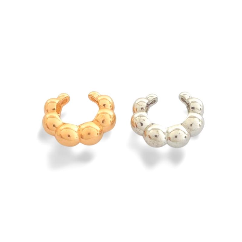 Brinco Piercing Fake Esferas Essencial Banhado Em Ouro